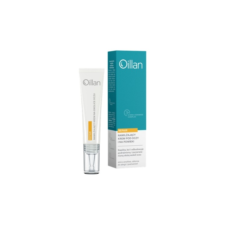 Oillan Repair Beruhigende und Feuchtigkeitsspendende Augen- und Augenlidcreme für empfindliche und trockene Haut, 15 ml