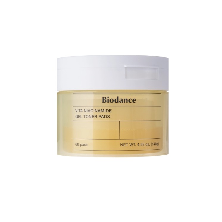 Biodance Vita Niacinamid Gel-Toner-Pads, aufhellende Gesichtspads, 60 Stück