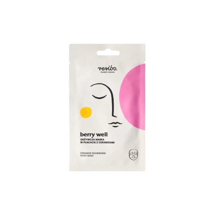Resibo Berry Well Voedend Sheetmasker met Ceramiden 1 stuk