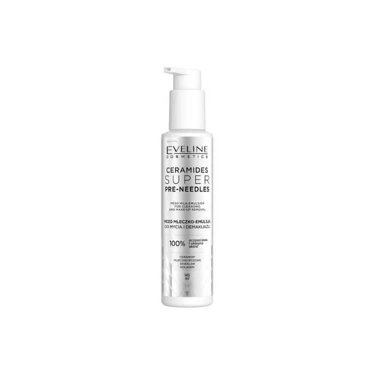 Eveline Ceramides Super Pre-needles Mezo Reinigende en Make-up Verwijderende Melk-emulsie 145 ml
