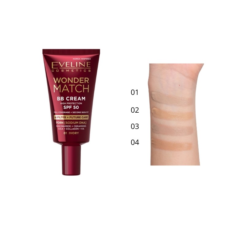 Eveline Wonder Match BB Cream met SPF50 /02/ Vanilla 30 ml