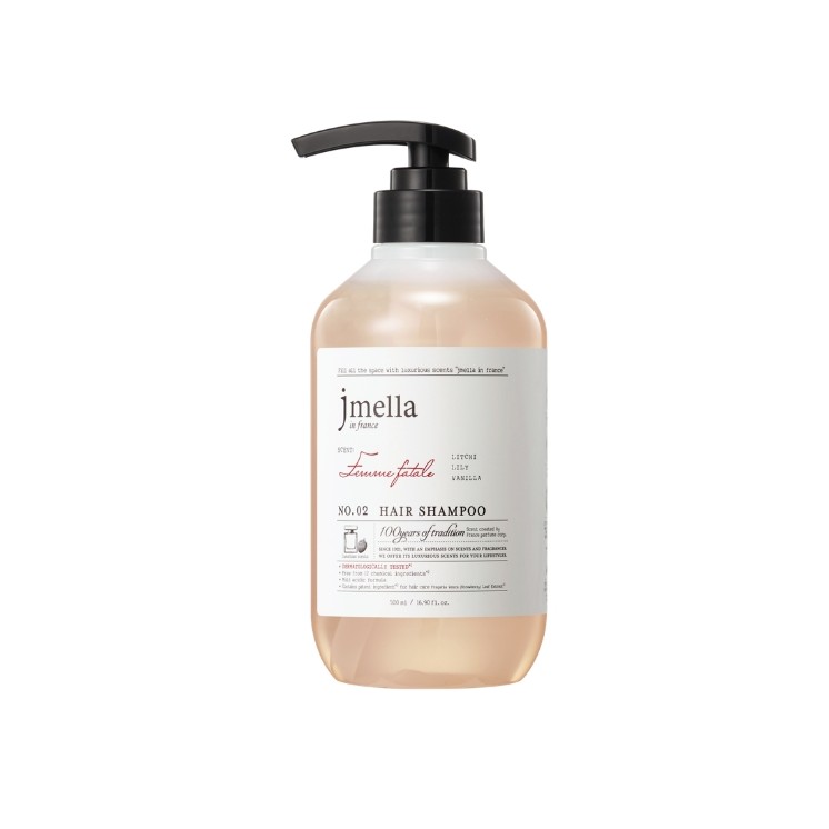 Jmella in France Femme Fatale , shampooing parfumé et hydratant pour cheveux secs 500 ml