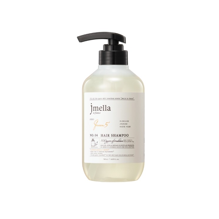 Jmella in France Queen 5 , shampooing parfumé et fortifiant pour cheveux fins et sans volume, 500 ml