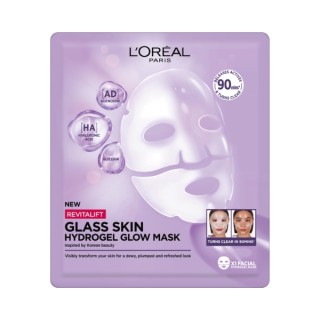 L'Oreal Paris Revitalift Glass Skin hydro гелева освітлювальна тканинна маска 1 шт.