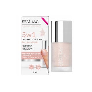 Soin revitalisant 5 en 1 Semilac Nail Power Therapy pour ongles abîmés et fragiles, teinte Recovery Nude 7 ml