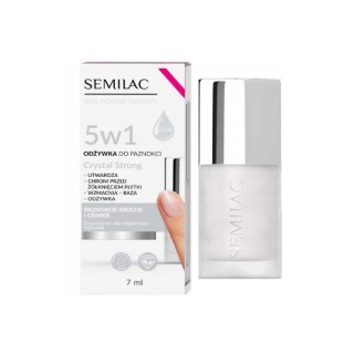 Soin revitalisant 5 en 1 Semilac Nail Power Therapy pour ongles cassants et fins Crystal Strong 7 ml
