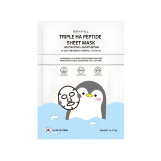 Masque en tissu BonnyHill Triple HA Peptide, revitalisant et hydratant, 1 pièce