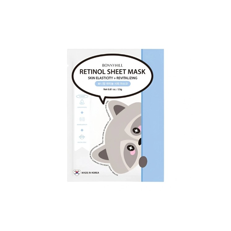 Masque en tissu Retinol BonnyHill élastifiant et revitalisant, 1 pièce