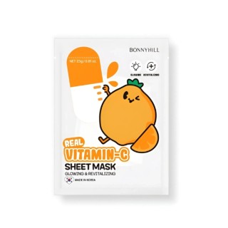 Masque en tissu éclaircissant pour le visage BonnyHill à la véritable Vitamin C 1 pièce.
