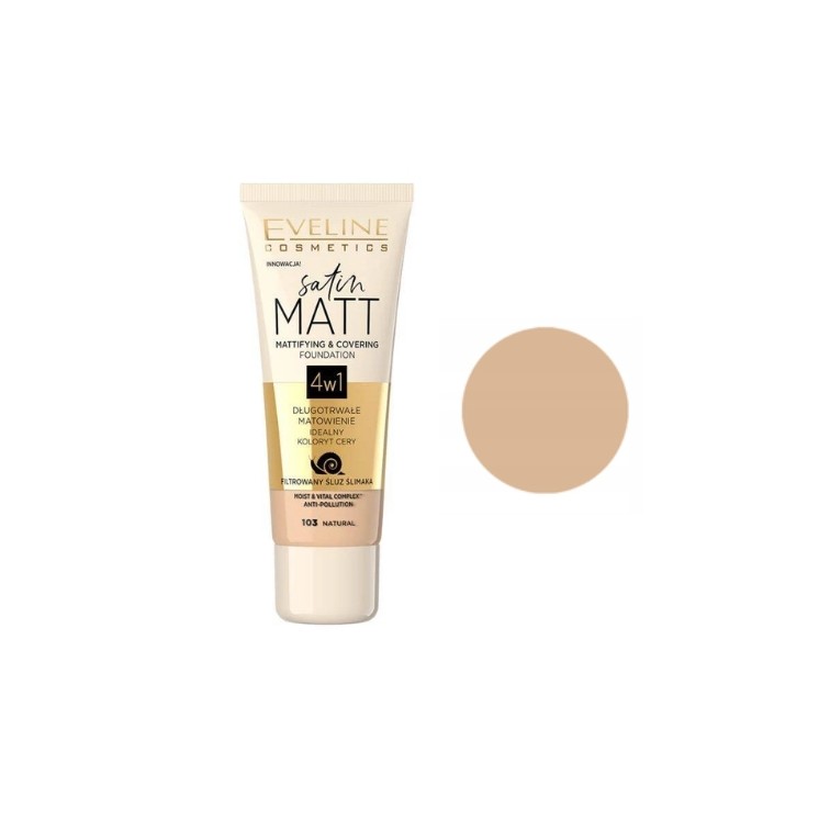 Eveline Satin Matt Podkład matujący /103/ Natural 30 ml