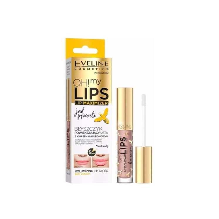 Eveline OH! MY LIPS Gloss repulpant pour les lèvres à l'acide hyaluronique et au venin d'abeille 4,5 5 ml