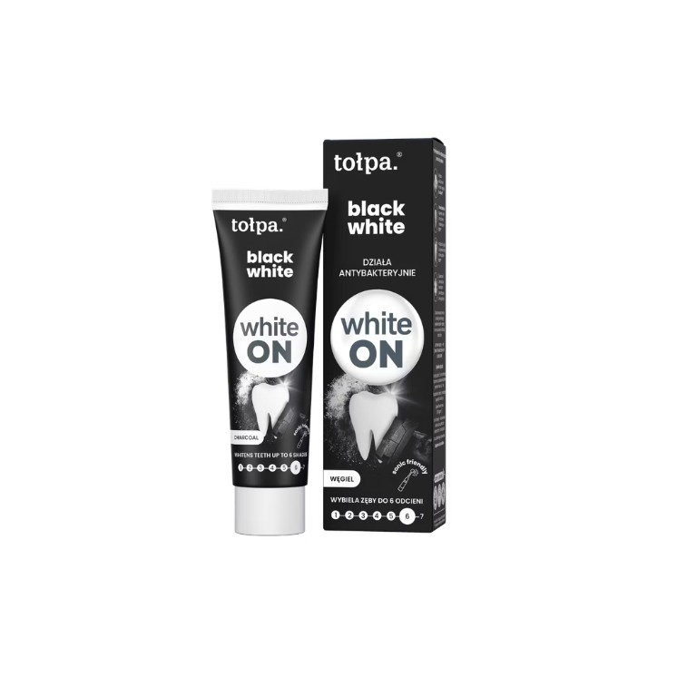 ON WHITE BLACK Aufhellende Zahnpasta mit Aktivkohle 75 ml