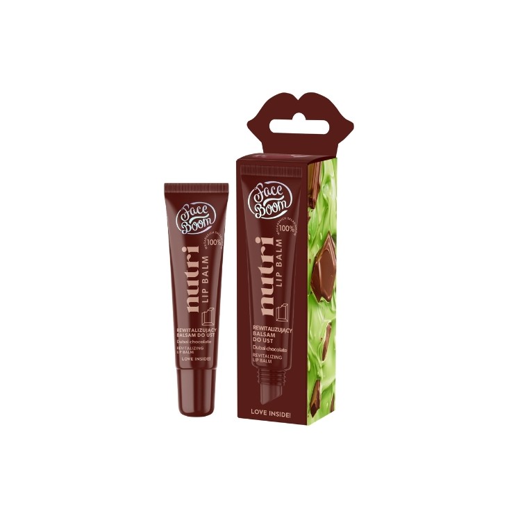 Baume à lèvres revitalisant FaceBoom Nutri, parfum Dubai Chocolate 10 g