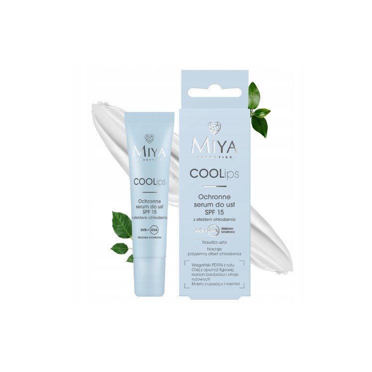 Sérum protecteur pour les lèvres Miya Cosmetics COOLips SPF15 , effet rafraîchissant, 10 g
