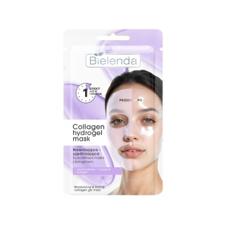Masque hydrogel Collagen Bielenda , masque hydratant et raffermissant pour le visage (1 pièce)