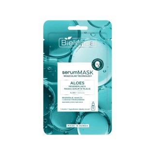 Masque en tissu régénérant au sérum d'aloe vera Bielenda serumMASK Molecular Technology - 1 pièce