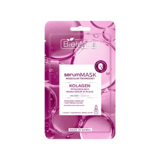 Masque en tissu lissant au sérum collagène Bielenda serumMASK Molecular Technology 1 pièce