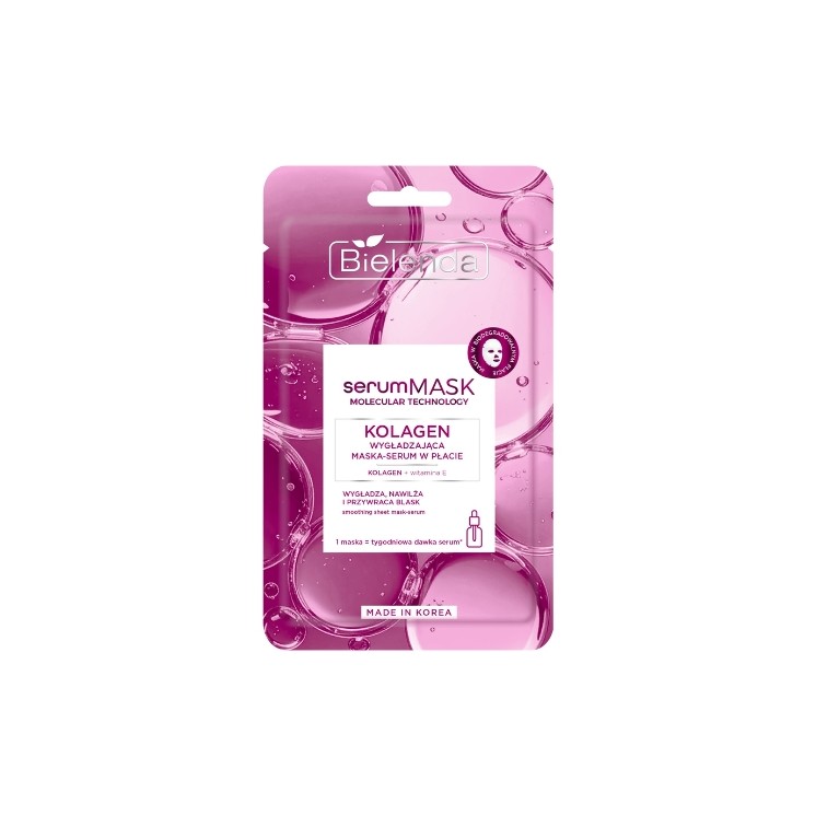 Masque en tissu lissant au sérum collagène Bielenda serumMASK Molecular Technology 1 pièce
