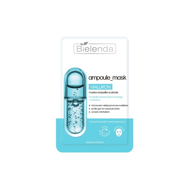 Bielenda Ampoule_mask, masque en tissu hydratant à l'acide hyaluronique, 1 pièce