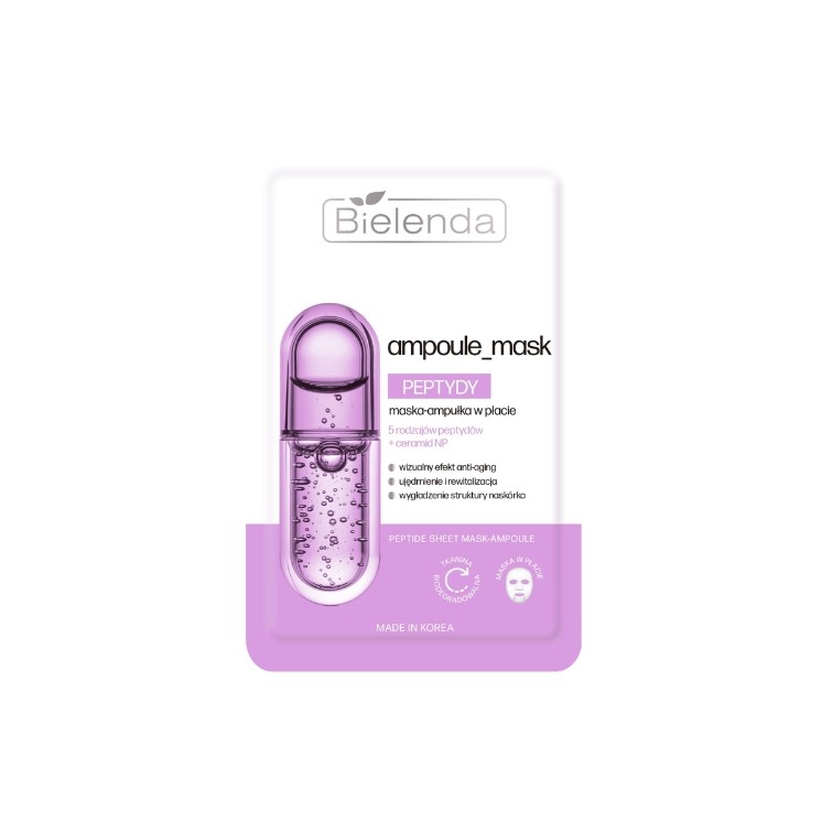 Masque ampoule raffermissant Bielenda , masque en tissu aux peptides, 1 pièce