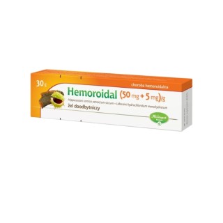 Gel rectal hémorroïdaire (50 mg + 5 mg)/g, 30 g