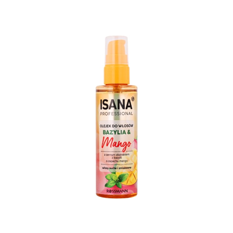 Huile capillaire Professional Isana Basilic et Mango pour cheveux secs et abîmés 100 ml