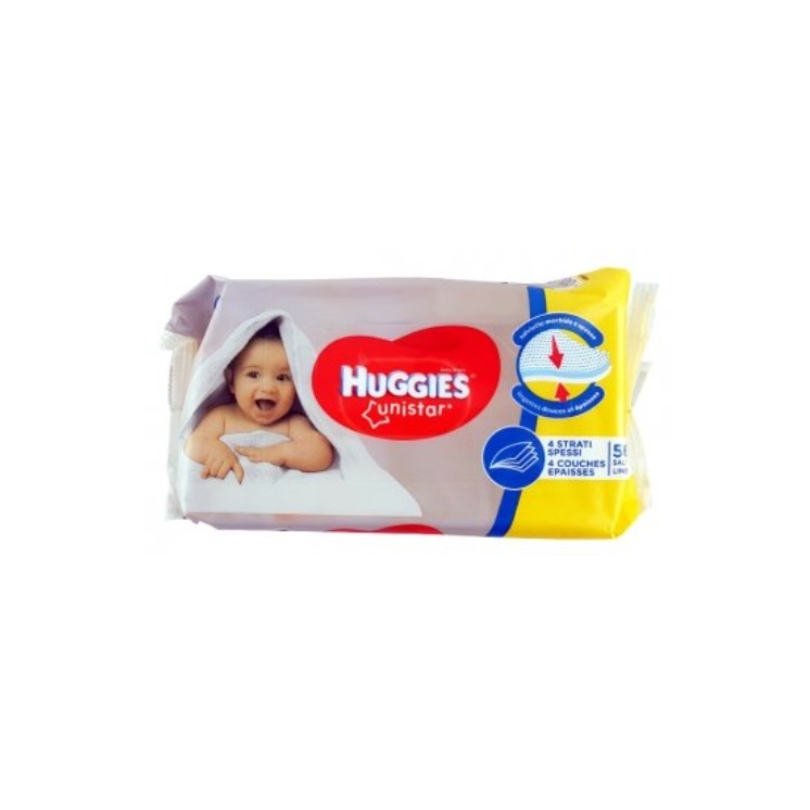 Lingettes humides Huggies Unistar, paquet de 56
