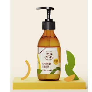 Mydlarnia Cztery Szpaki naturalne Mydło w płynie Cytryna Mięta 300 ml