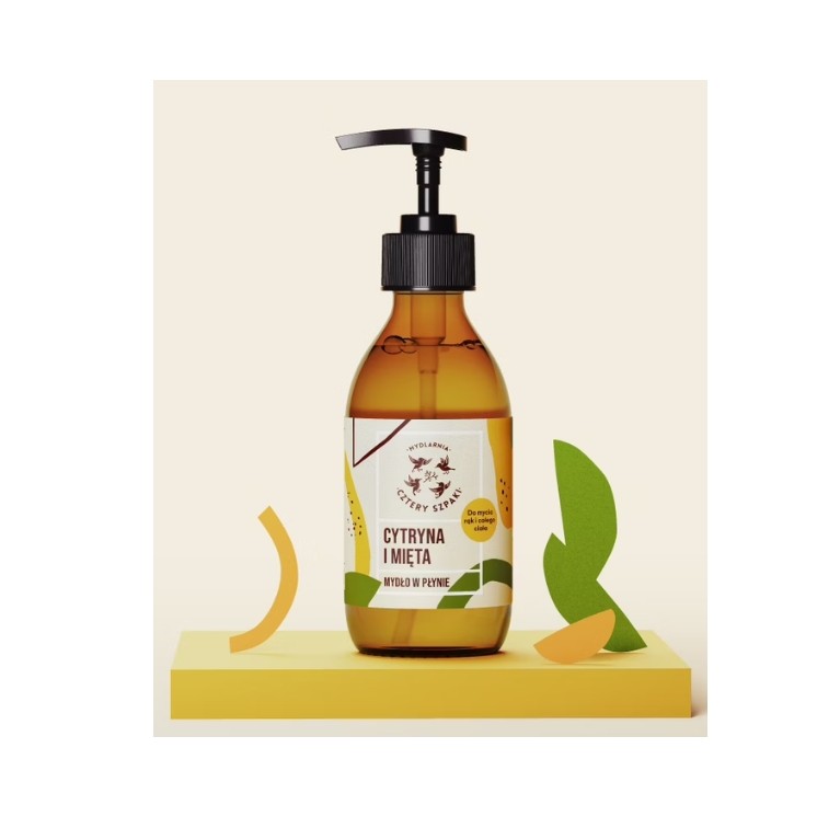 Mydlarnia Cztery Szpaki natural liquid soap Lemon Mint 300 ml