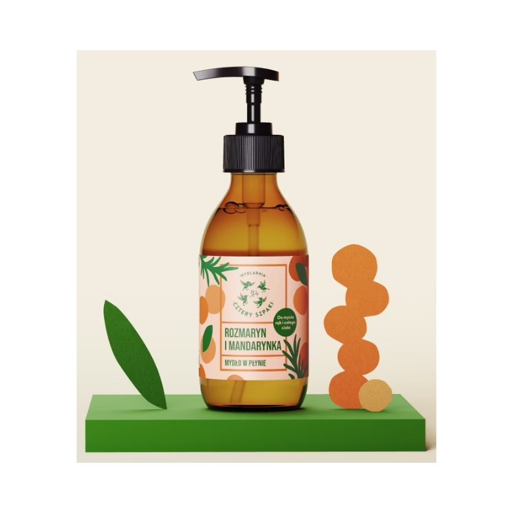 Mydlarnia Cztery Szpaki natural liquid soap Rosemary and Mandarin 300 ml
