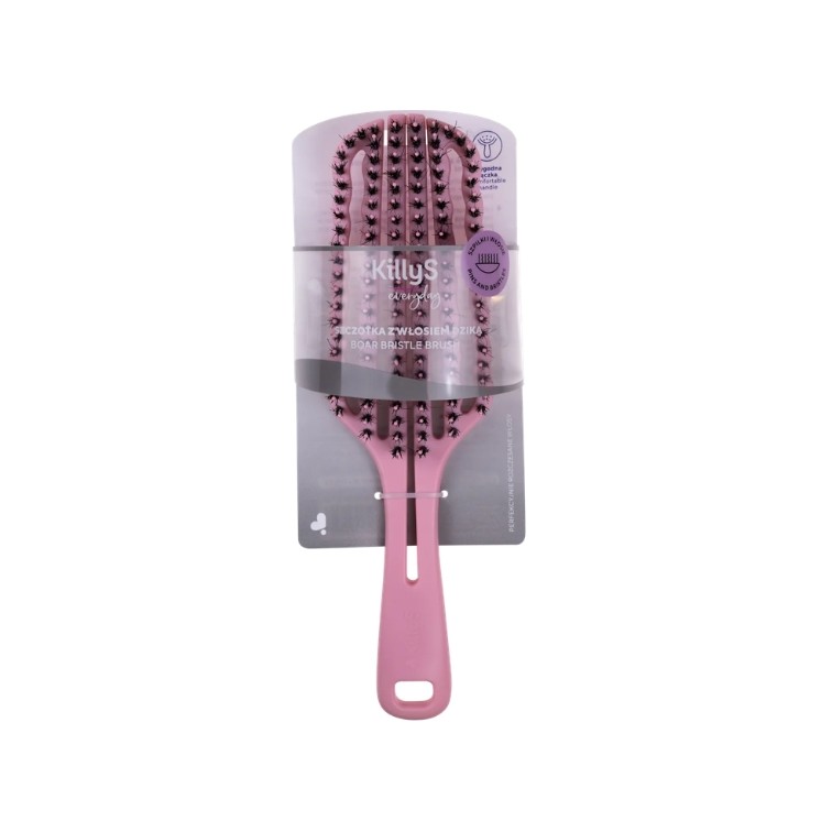 KillyS Haarbürste mit rosa Wildschweinborsten, 1 Stück.