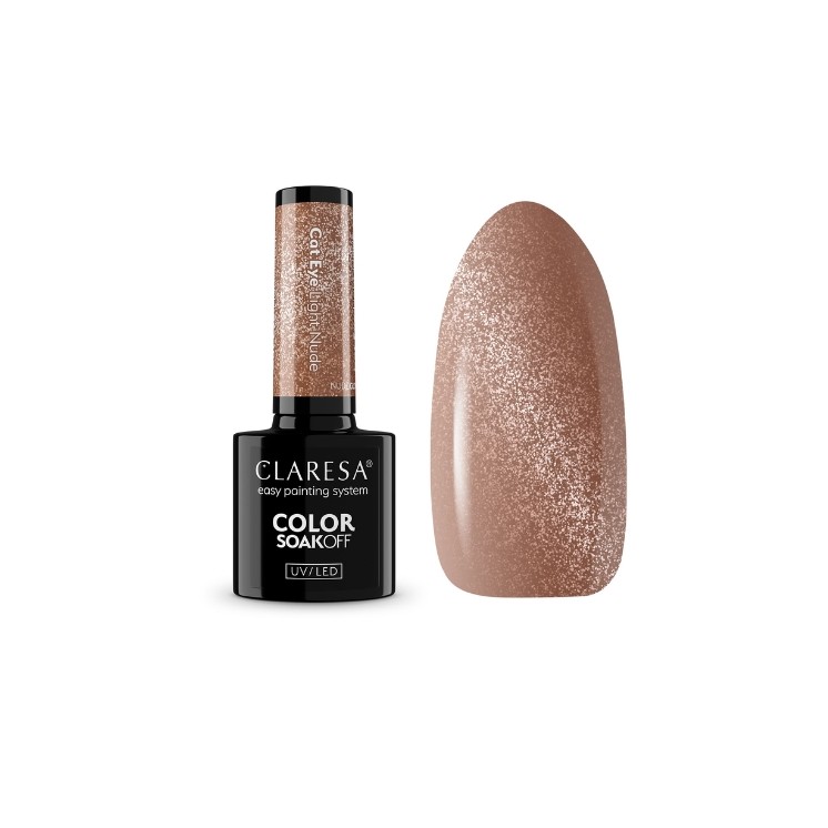 Claresa Nude Glow Cat Eye Lakier hybrydowy do paznokci /Light Nude/ 5 g