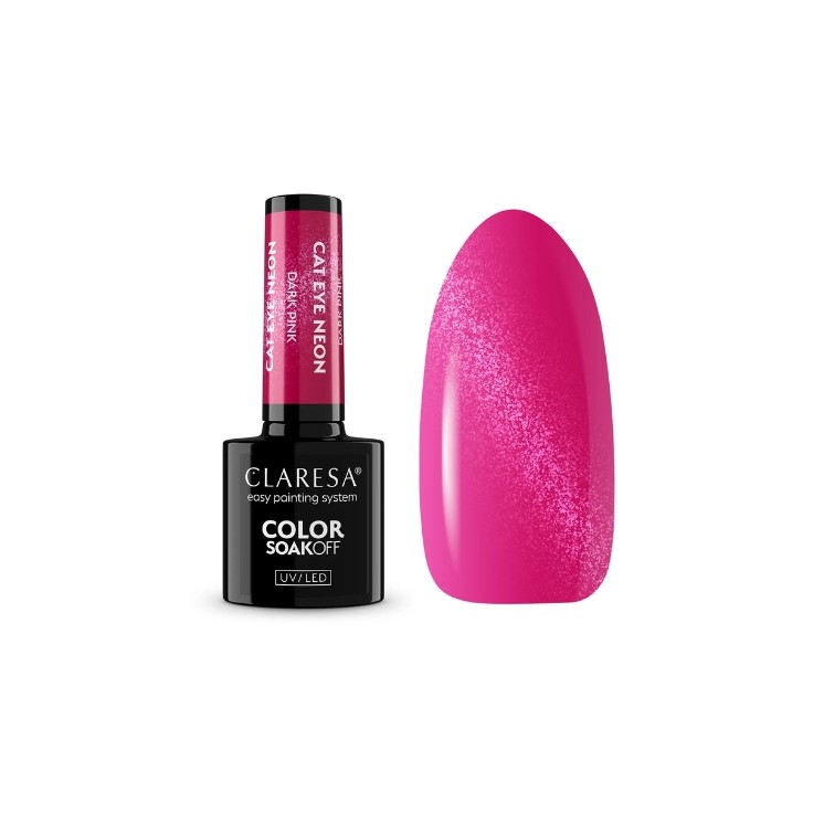 Лак для нігтів Claresa Cat Eye Neon Hybrid Dark Pink 5 г