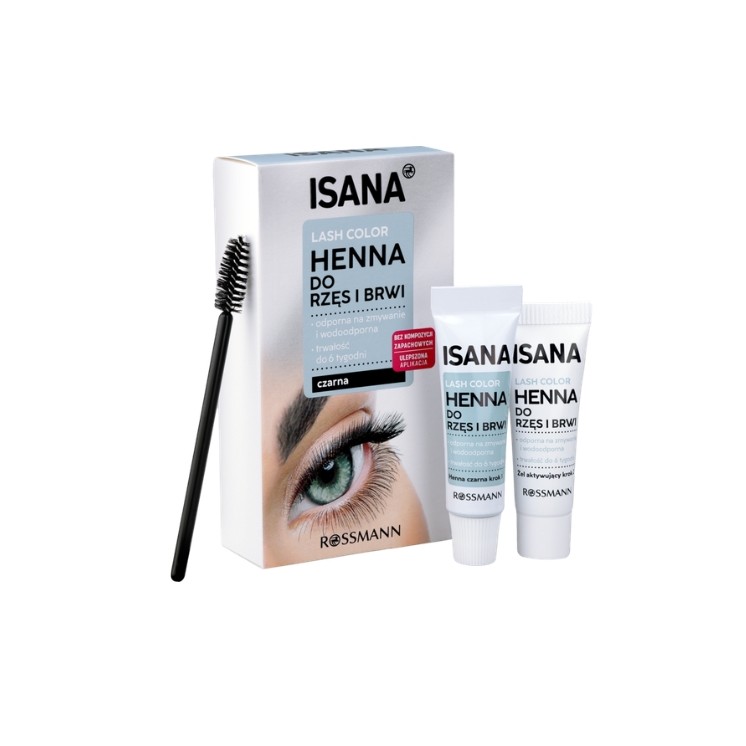 Isana Lash Color Henna voor wenkbrauwen en wimpers Zwart 1 stuk