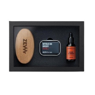 Zew for Men Prosty Drwal Package for Men: Beard Brush + Beard Soap + Beard Oil with Hemp Oil Shine