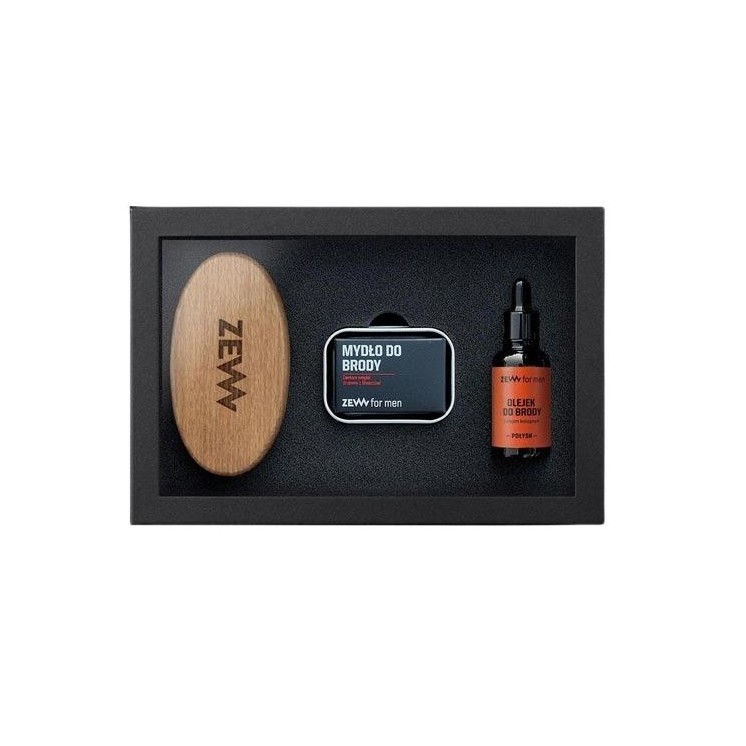 Zew for Men Prosty Drwal для чоловіків: щітка для бороди + мило для бороди + олія для бороди з конопляною олією для блиску