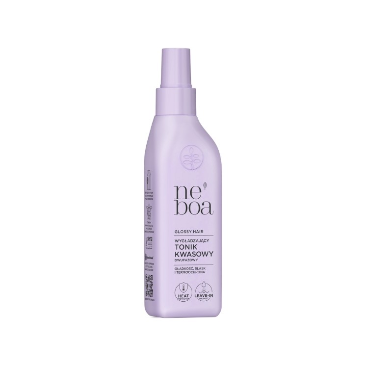 Neboa Glossy Hair wygładzający, dwufazowy Tonik do włosów z kwasem glikolowym 200 ml