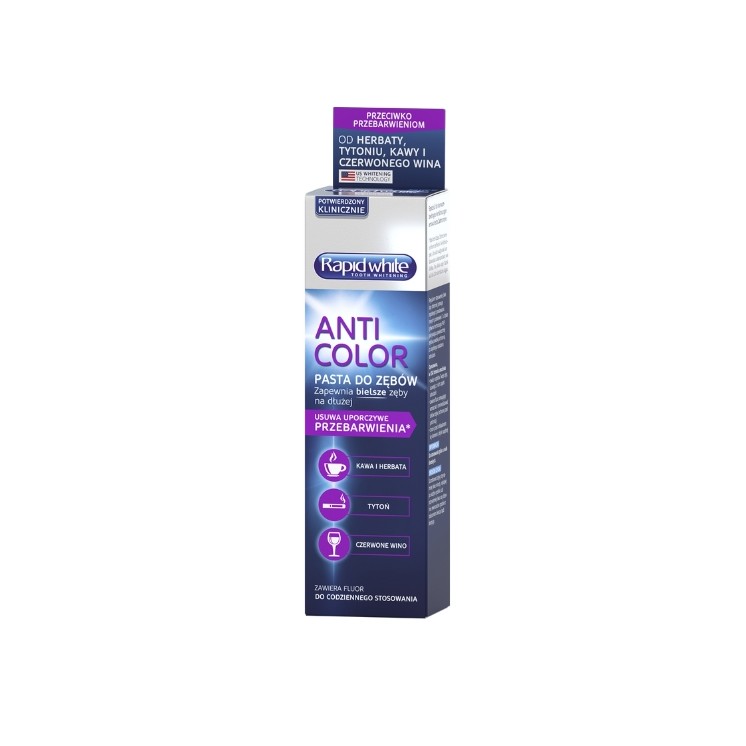 Зубна паста Rapid White Anti Color для видалення плям 75 мл