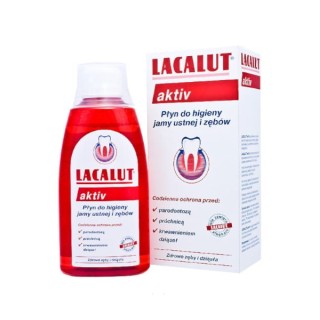 Lacalut Aktiv Płyn do płukania jamy ustnej i zębów 300 ml