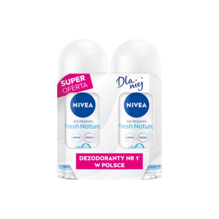 Nivea Fresh Natural 2-pak Antyperspirant Roll-on dla kobiet 2x50 ml