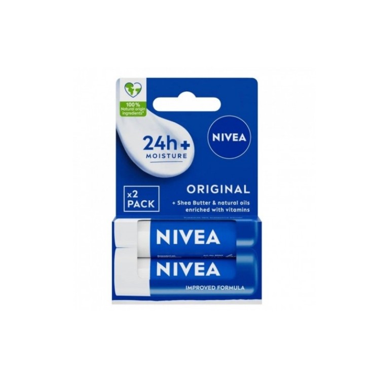 Nivea Beschermende Lippenbalsem Original 2 x 4,8 ml