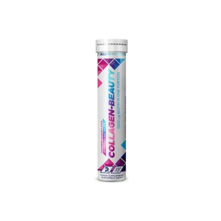 AllNutrition Collagen Beauty Truskawka-Rabarbar 20 tabletek musujących 