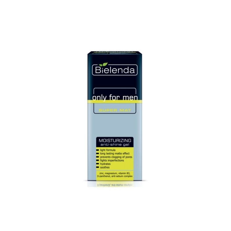 Bielenda Only For Men Super Mat Зволожувальний гель для обличчя проти блиску 50 мл
