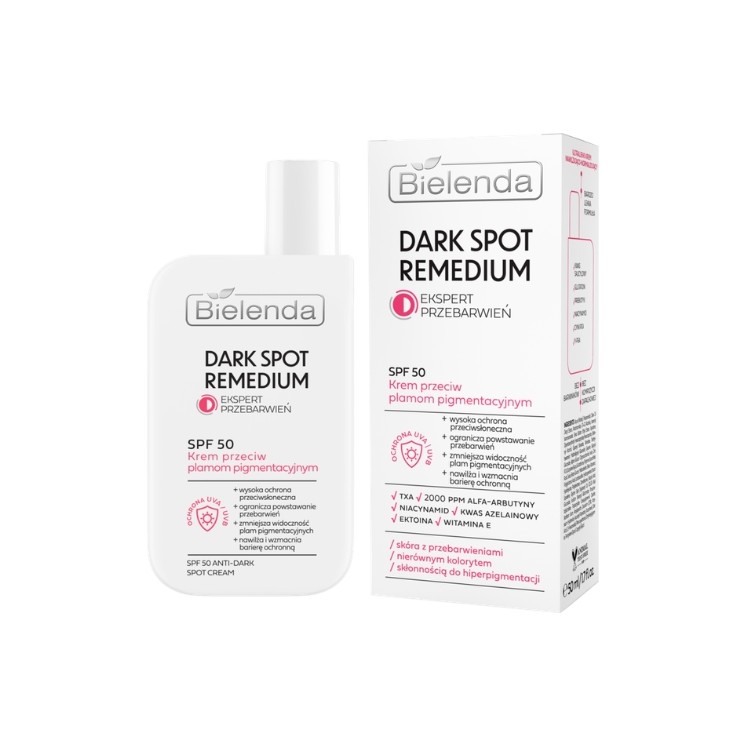 Bielenda Dark Spot Remedium Krem do twarzy przeciw plamom pigmentacyjnym SPF50 40 ml