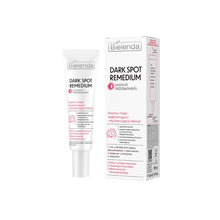 Крем-мазь Bielenda Dark Spot Remedium, що регенерує та вирівнює колір шкіри, 40 мл