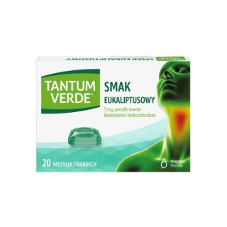 Tantum Verde smak eukaliptusowy 20 pastylek twardych