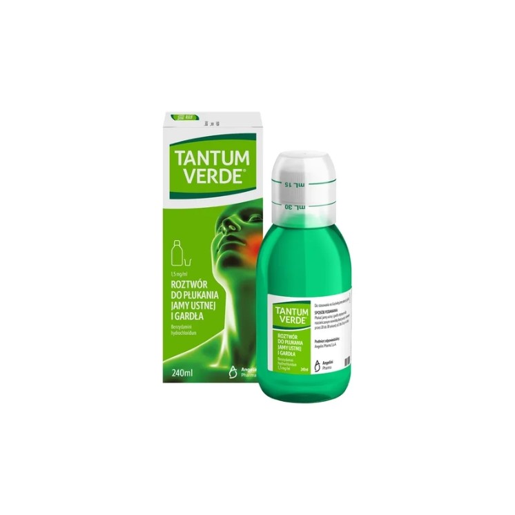 Tantum Verde 0,15% Rzotwór do płukania jamy ustnej i gardła 240 ml